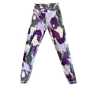 Sweaty Betty Leggings | Women US 6 | All Day Wrap Waist Purple Brushstroke Print